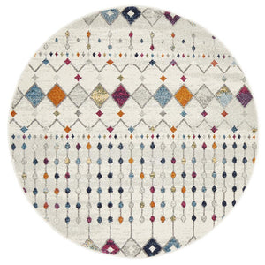 Mirage Peggy Tribal Morrocan Style Multi Round Rug