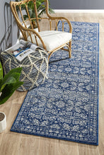 Atena Pose Transitional Navy Runner Rug
