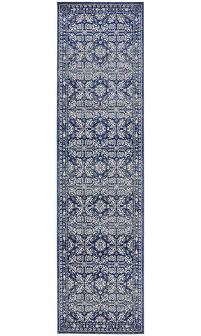 Atena Pose Transitional Navy Runner Rug