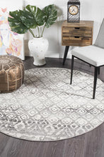 Oasis Zakira Dark Grey Tribal Round Rug