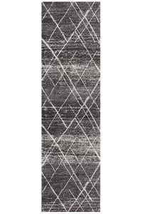 Oasis Noah Charcoal Contemporary Runner Rug