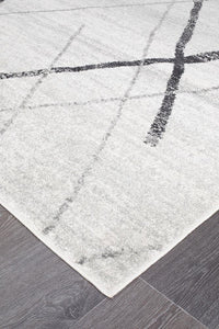 Oasis Noah White Grey Contemporary Rug