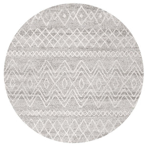 Oasis Nadia Grey Rustic Tribal Round Rug