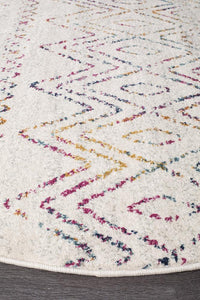 Oasis Nadia Multi Rustic Tribal Round Rug