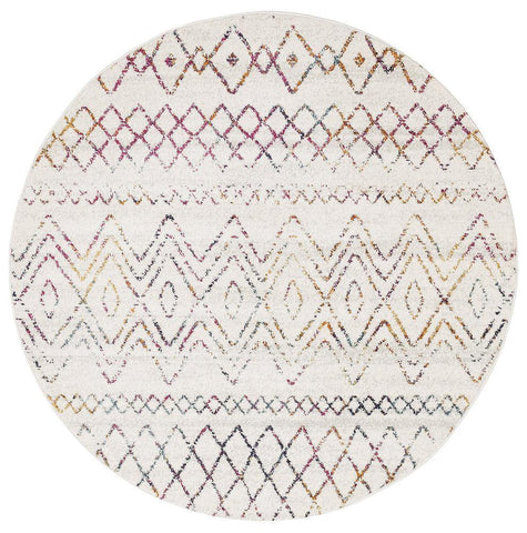 Oasis Nadia Multi Rustic Tribal Round Rug