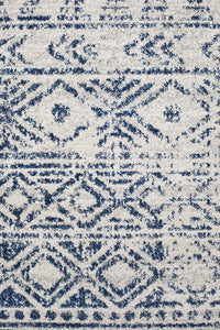 Oasis Ismail White Blue Rustic Rug