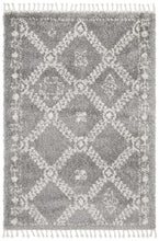 Savanna Diamond Fringe Silver Rug