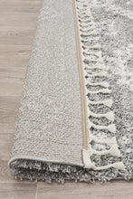 Savanna Diamond Fringe Silver Rug