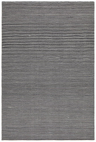 Casablanca Oskar Felted Wool Striped Black White Rug