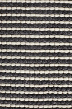 Casablanca Oskar Felted Wool Striped Black White Rug