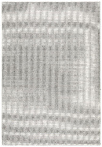 Casablanca Oskar Felted Wool Striped Grey White Rug