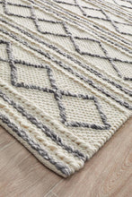 Casablanca Milly Textured Woollen White Grey Rug