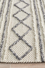 Casablanca Milly Textured Woollen White Grey Rug