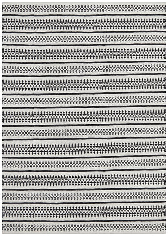 Casablanca Ester Delicate Lace Woollen Ivory Black Rug