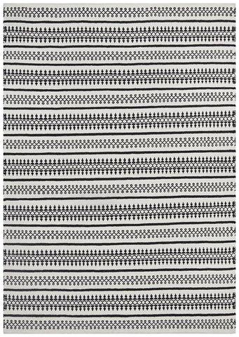 Casablanca Ester Delicate Lace Woollen Ivory Black Rug