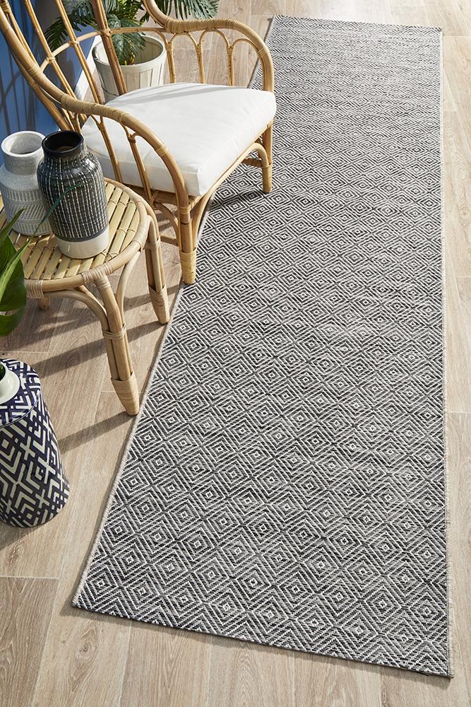 Paris Indoor Outdoor Grey Runner Rug