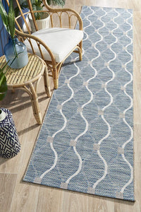 Paris Indoor Outdoor Blue Runner Rug