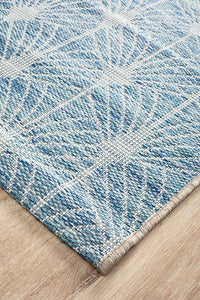 Paris Indoor Outdoor Blue Runner Rug