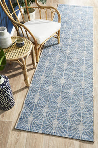 Paris Indoor Outdoor Blue Runner Rug