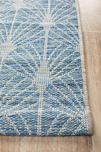 Paris Indoor Outdoor Blue Runner Rug