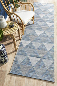 Paris Indoor Outdoor Blue Runner Rug