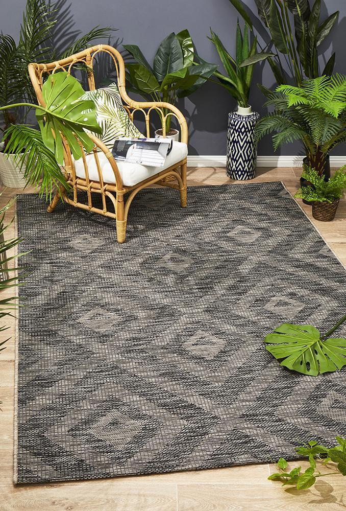 Paris Indoor Outdoor Black Rug