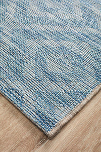 Paris Indoor Outdoor Blue Runner Rug