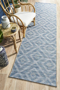 Paris Indoor Outdoor Blue Runner Rug