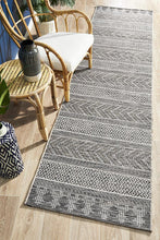 Paris Indoor Outdoor Tribal Grey Runner Rug