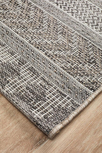 Paris Indoor Outdoor Tribal Grey Runner Rug