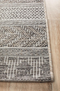 Paris Indoor Outdoor Tribal Grey Runner Rug